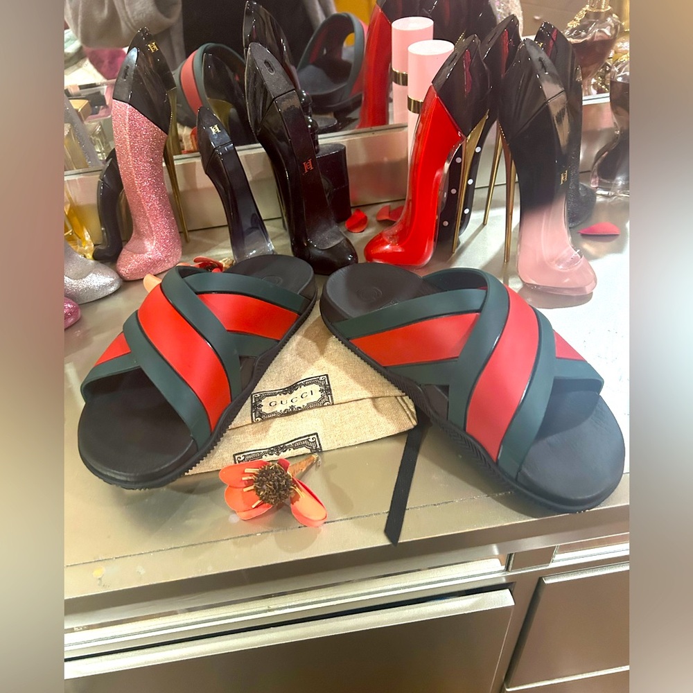 Gucci Web Red and Green Women's Sandals